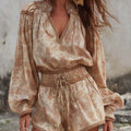 Rompers Corto Botanico Scollo V