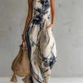 Jumpsuit Halter Stampa Pantaloni Larghi