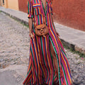 Gonna Maxi Camicia Righe Casual