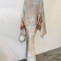 SET SLIM ELEGANTE FLOREALE CON COLLO ALTO