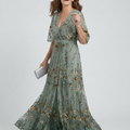 Selora | Abito Maxi Floreale con Collo Halter