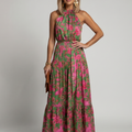 Rowen | Abito Midi con Scollo Halter Drappeggiato