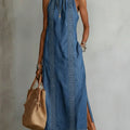 Valentina | Abito in denim con pizzo rétro