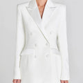 Sofia | Blazer Bianco Doppiopetto in Raso