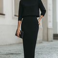 Set Top a Collo Barchetta e Gonna Midi