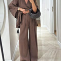 Set di Top e Pantaloni V-Neck Casual