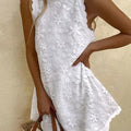 Abito Mini Senza Maniche in Pizzo Casual