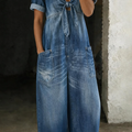 Alessia | Tuta in denim col V