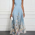 Abito Maxi Chiffon Azzurro