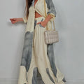 Set Casual di Top e Pantaloni da Donna con Scollatura a V e Patchwork