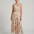 Aurelle | Abito Midi Floreale con Collo Halter