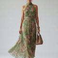 Mirelle | Abito Midi con Scollo Halter Arricciato
