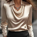 Camicia Top Satin Floreale Collo