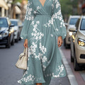 Abito Midi Chiffon Plissettato V-neck