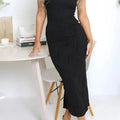 Silk-Touch Midi Dress