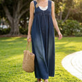 Sofia | Abito maxi in denim lavato vintage
