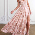 Abito Maxi Con Volant Floreale