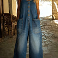 Ines | Salopette in denim di cotone lavato vintage